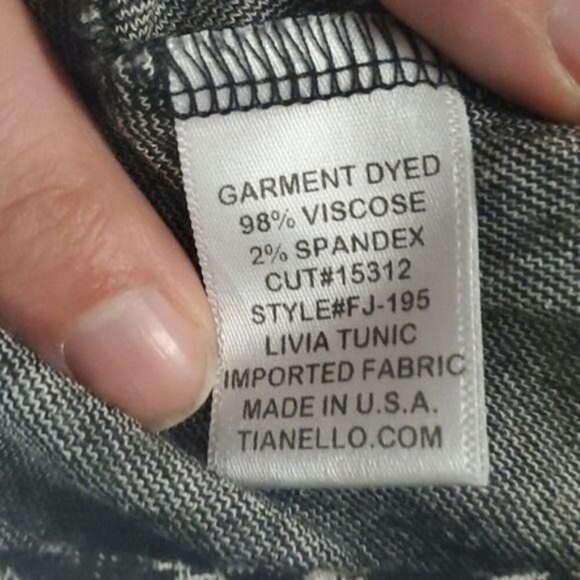 Steve Barraza Tianello Round‎ Neck Long Sleeve Geometric Sz. L Tunic Top - Picture 4 of 7